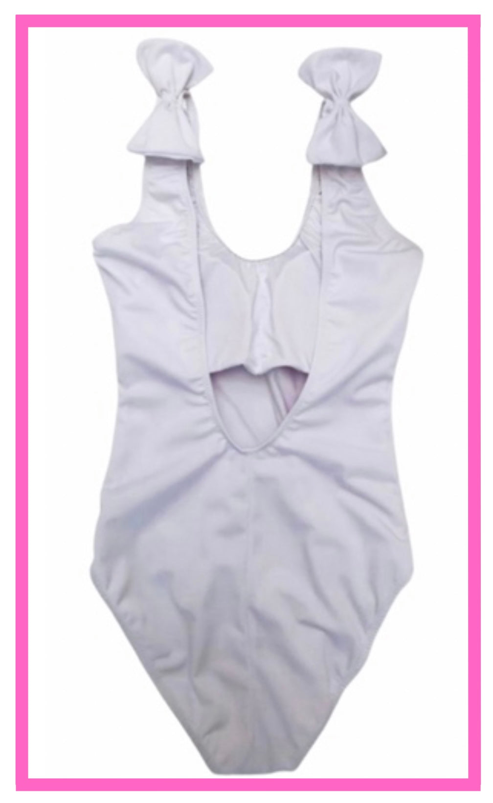ENTREGA INMEDIATA. Traje de baño con moños en tirantes color blanco con frase Bride anillo color dorado.