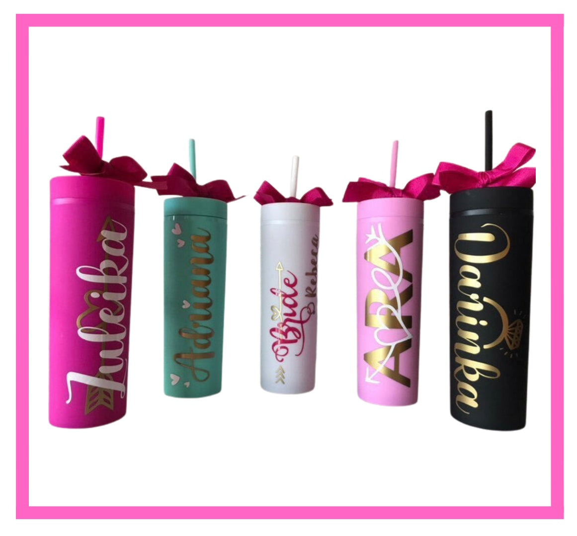 *MATE SKINNY* Vaso skinny mate con popote de 400 ml.