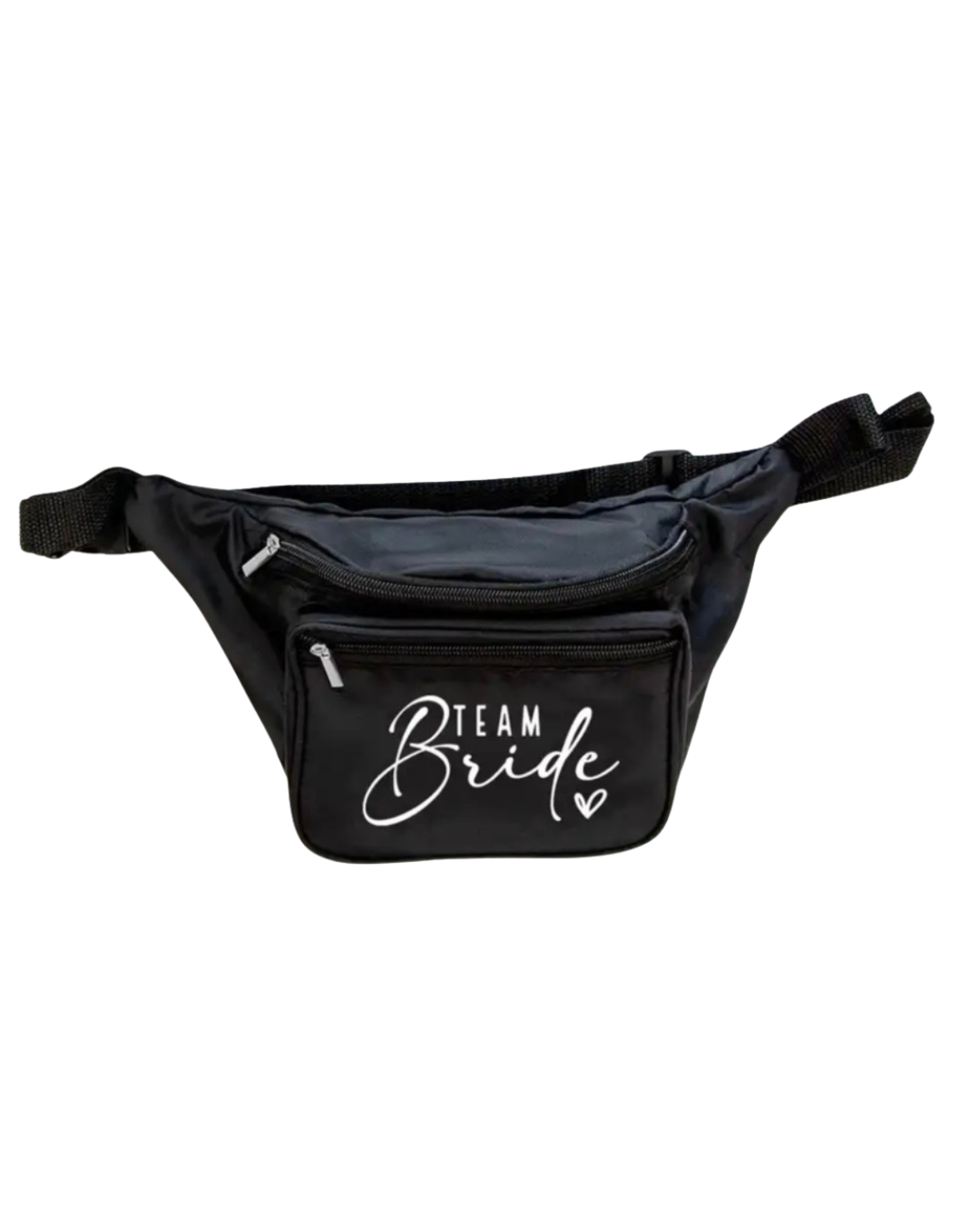 Belt Bag de doble cierre con frase de Bride y Team Bride. Entrega de 15 a 20 días hábiles.