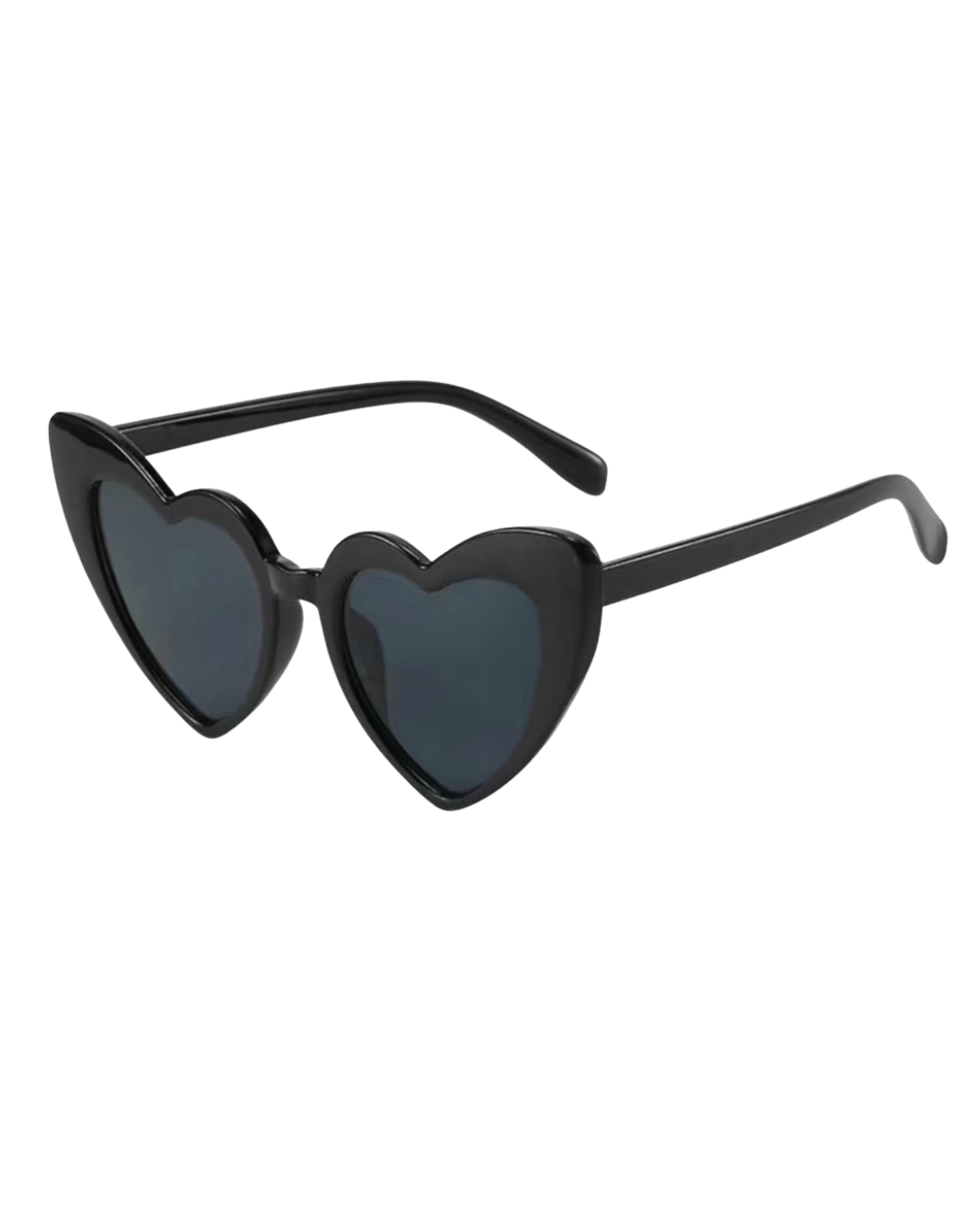 Lentes de corazón de mica negra. Entrega de 2 a 5 días hábiles.