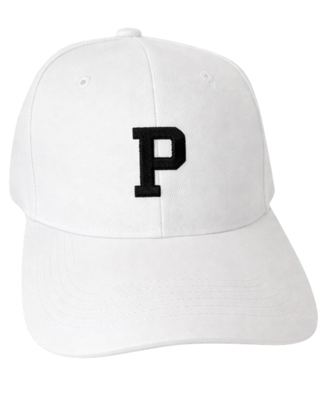 Gorra ajustable blanca con inicial bordada cualquier letra de abecedario. Entrega 2 a 5 días hábiles.