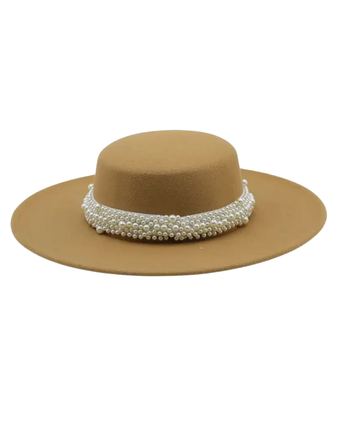 Sombrero con decorado al centro de perlas. Entrega 15 a 20 días hábiles.