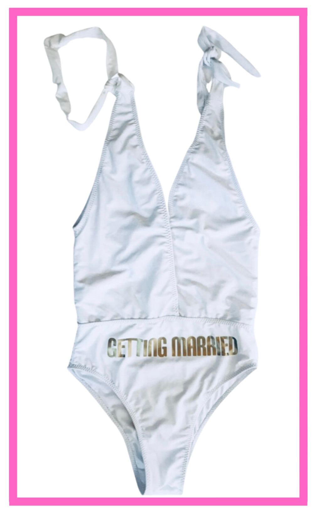 *TELAS GLITTER FORMA 5* Trikini de escotes delantero y espalda en V, con tiras de amarre en hombros