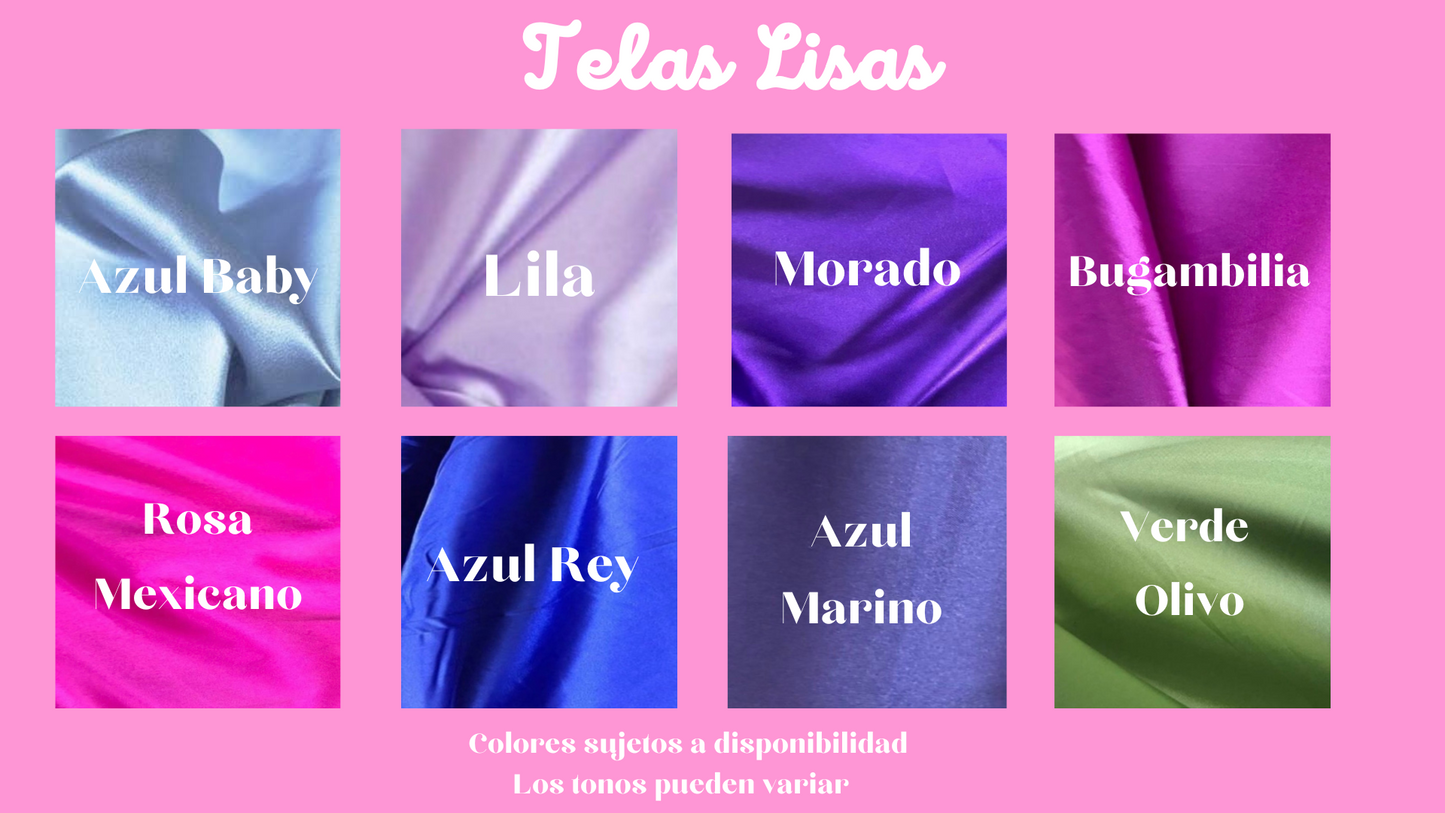 *TELAS LISAS VINIL TEXTIL* Bata de Satín con letras de Vinil Textil