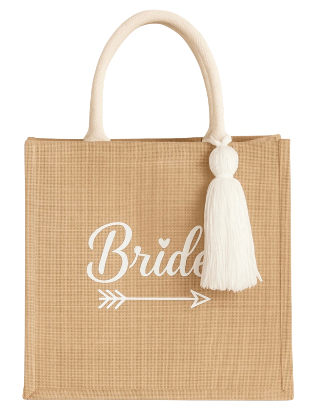 Bolsa de yute con pompón.