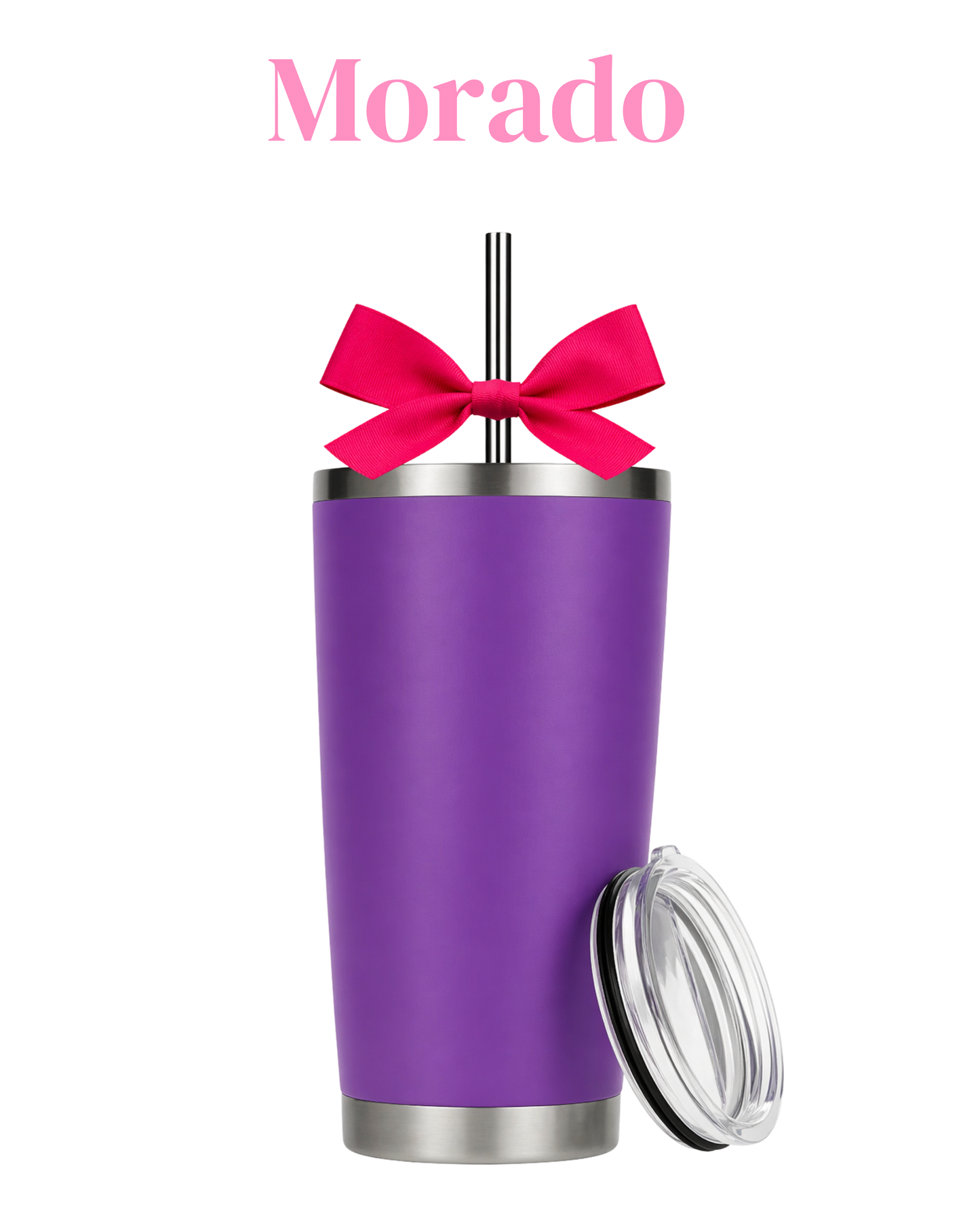 Termo acero inoxidable térmico con moño de 600 ml.