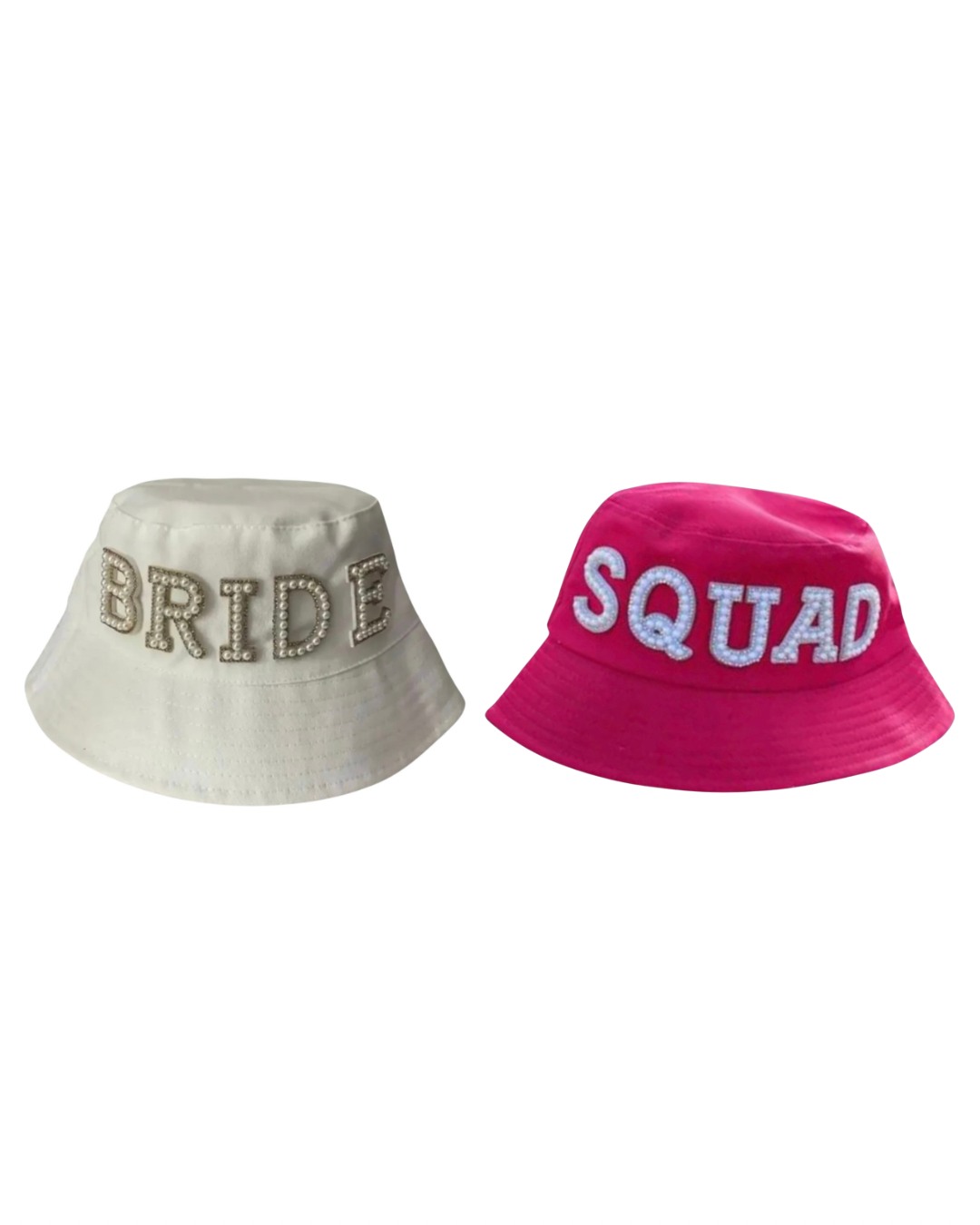Gorro bucket hat de frase con perlas y cristales.                                                 Entrega 15 a 20 días hábiles.
