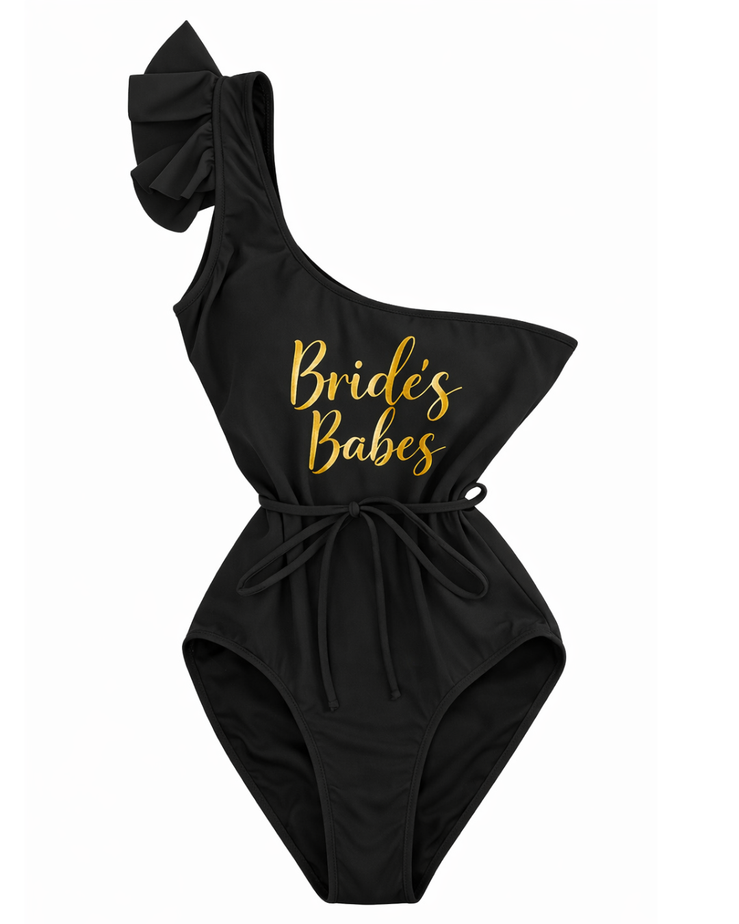 Traje de baño off shoulder de olan en tirante y fajito en cintura.                            Entrega 2 a 5 días hábiles.