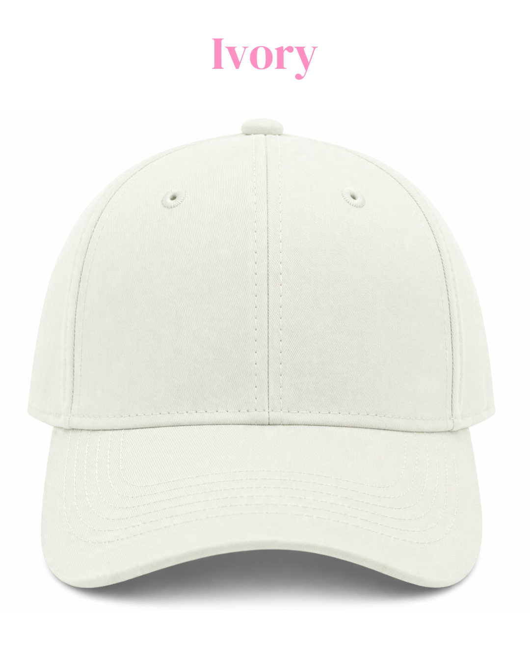 Gorra de tela ajustable por atrás, con frase bordada.