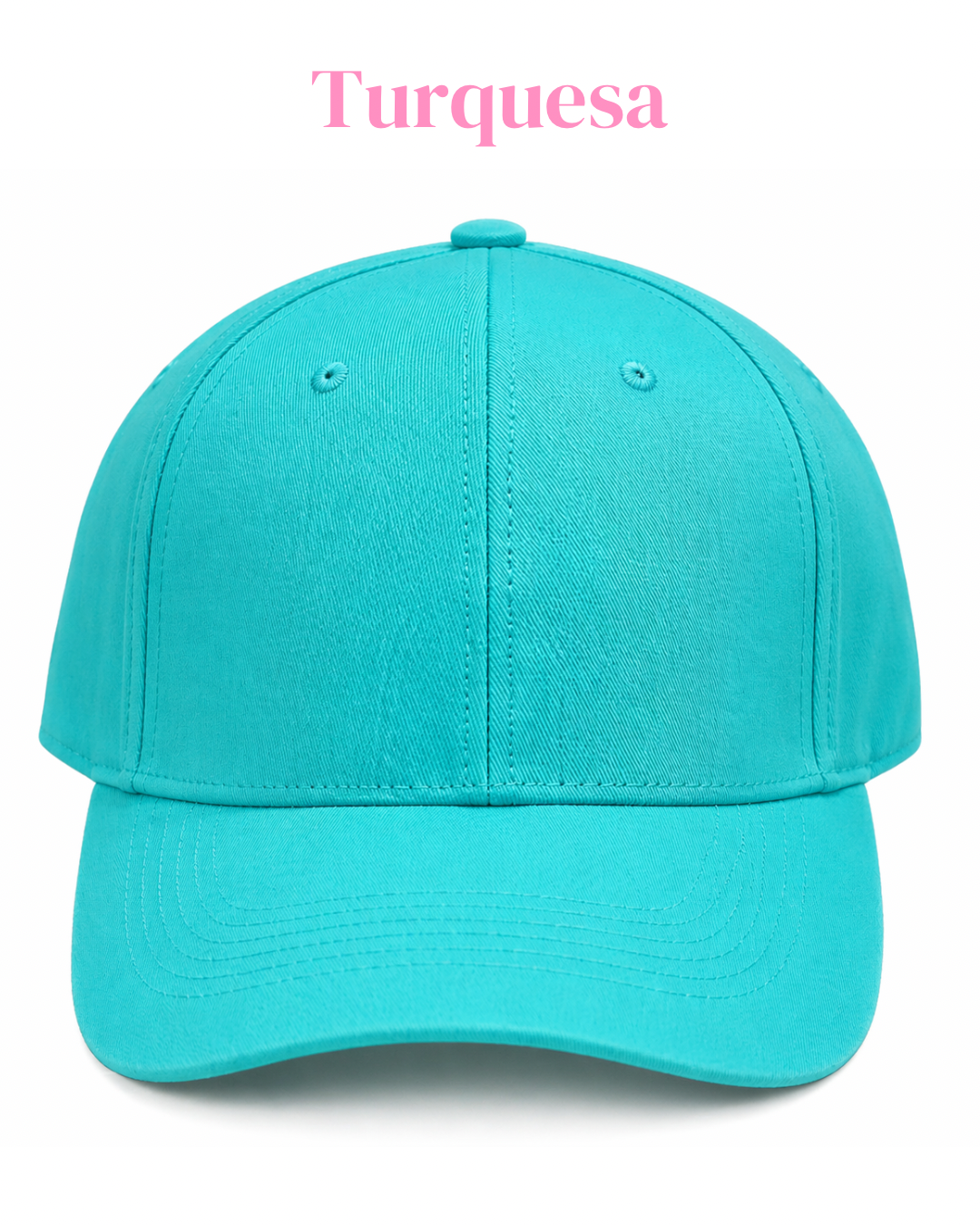 Gorra de tela ajustable por atrás, con frase bordada.