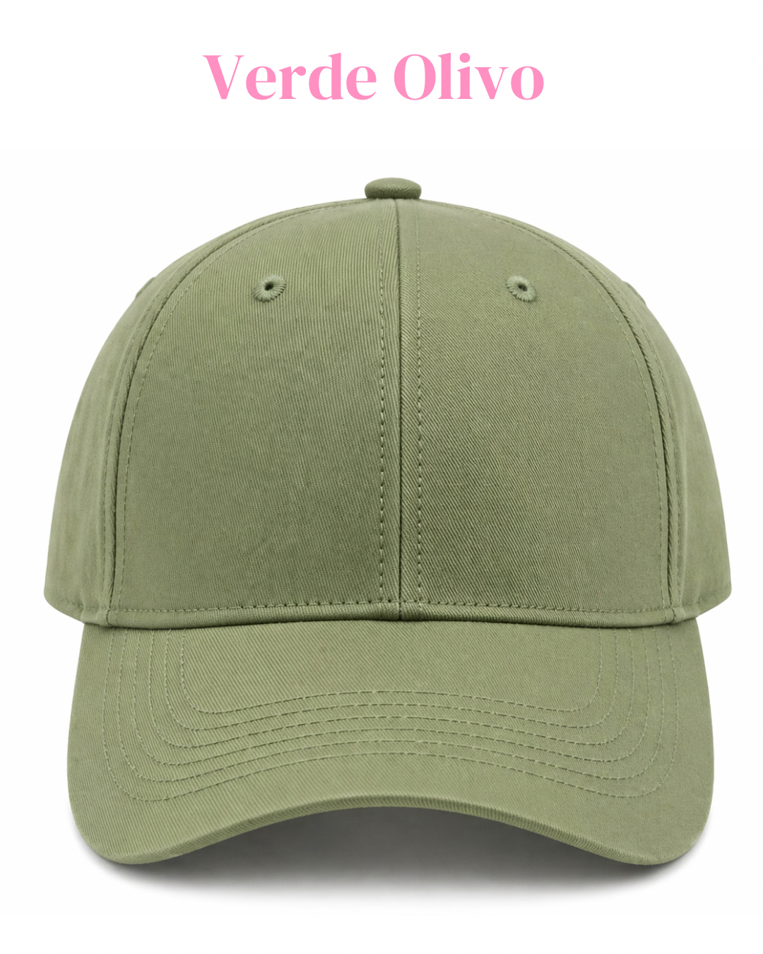 Gorra de tela ajustable por atrás, con frase bordada.