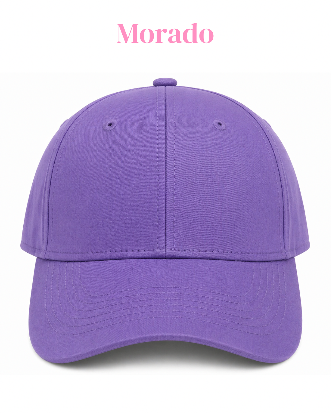 Gorra de tela ajustable por atrás, con frase bordada.