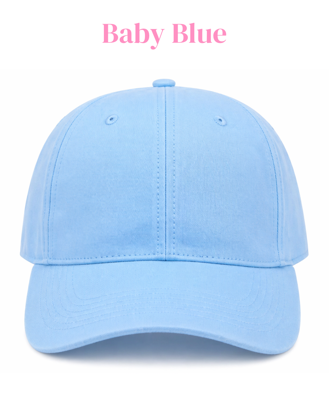 Gorra de tela ajustable por atrás, con frase bordada.