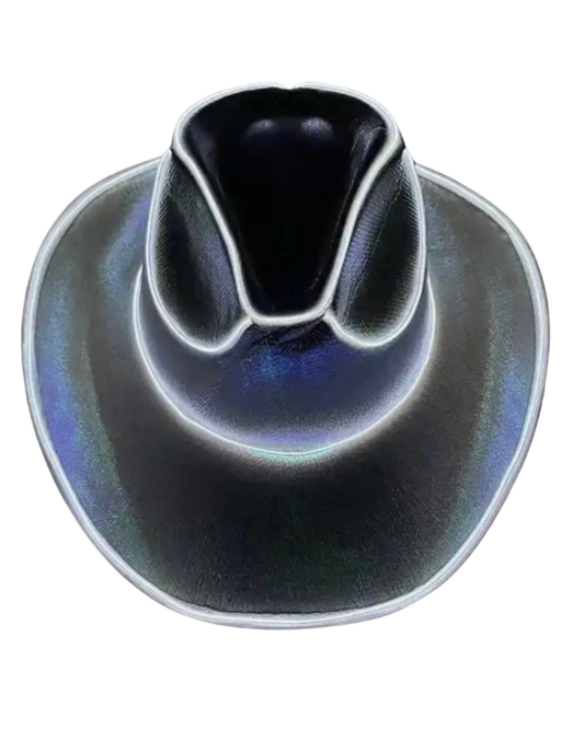 Sombrero tipo tejana con luz led integrada.                                                   Entrega 15 a 20 días hábiles.