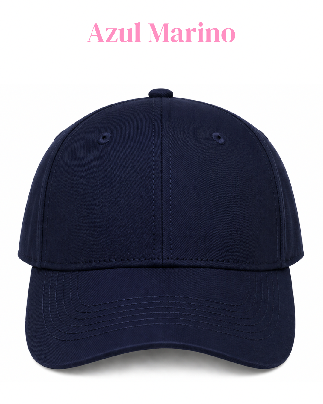 Gorra de tela ajustable por atrás, con frase bordada.