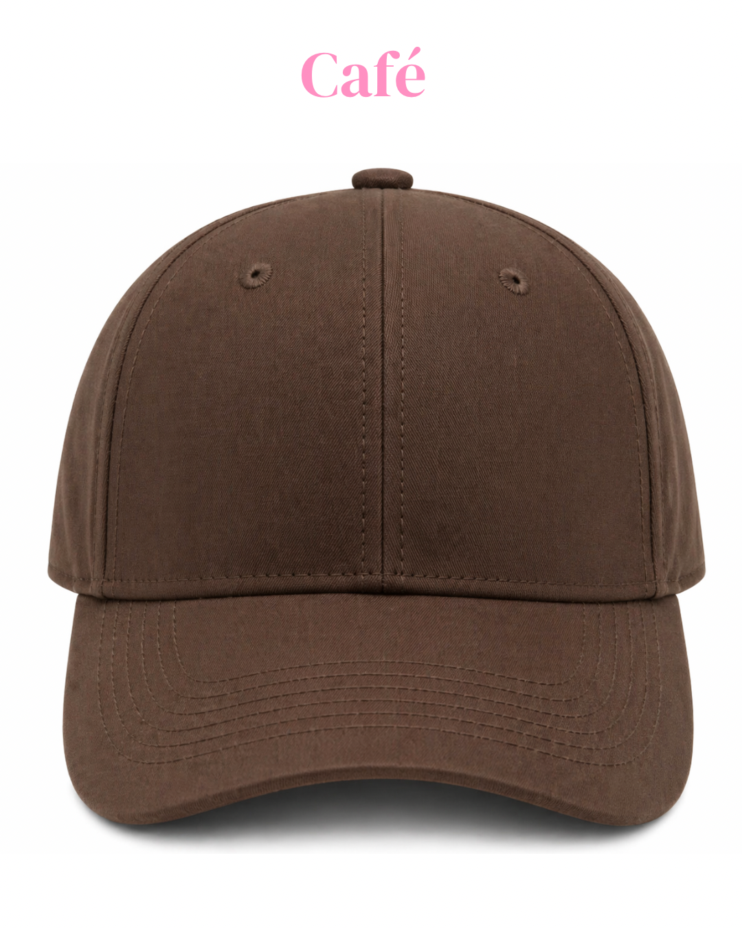 Gorra de tela ajustable por atrás, con frase bordada.