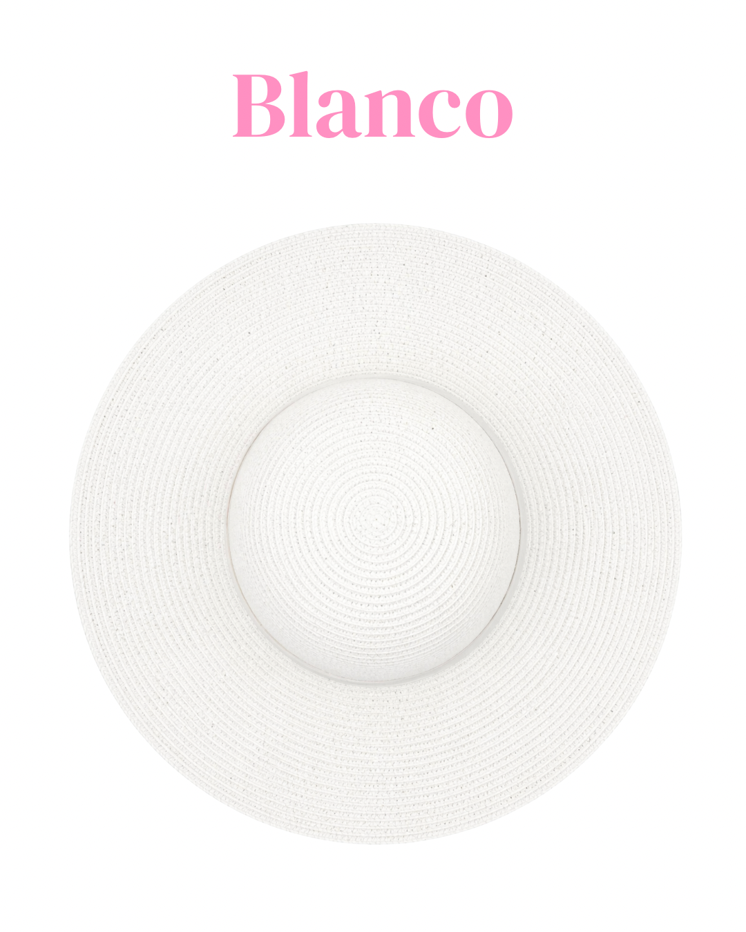 Sombrero playero de ala ancha con listón con moño en el centro y frase a mano de cordón.