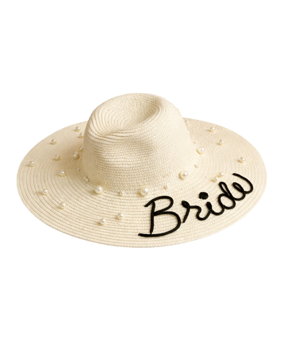 Sombrero decorado con perlas de distintos tamaños.                                     Entrega 2 a 5 días hábiles.