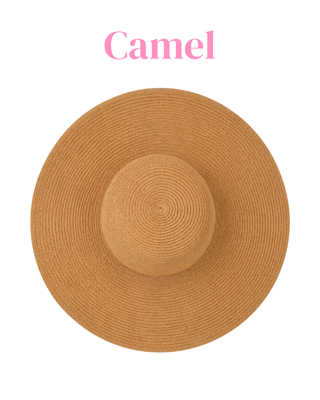 Sombrero playero de ala ancha con listón con moño en el centro y frase a mano de cordón.