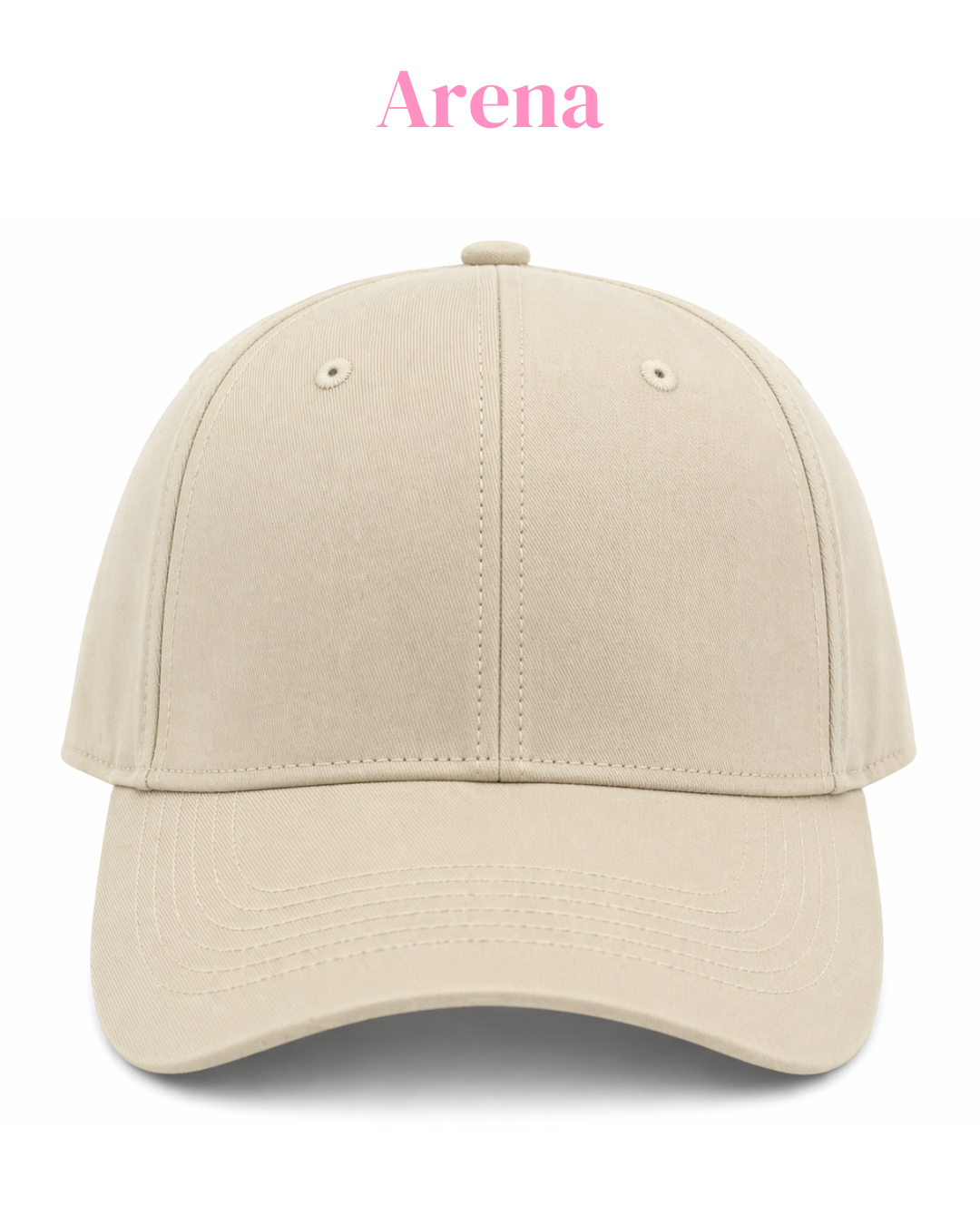 Gorra de tela ajustable por atrás, con frase bordada.