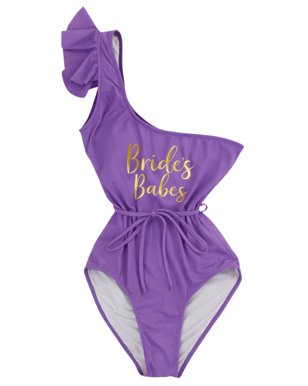 Traje de baño off shoulder de olan en tirante y fajito en cintura.                            Entrega 2 a 5 días hábiles.