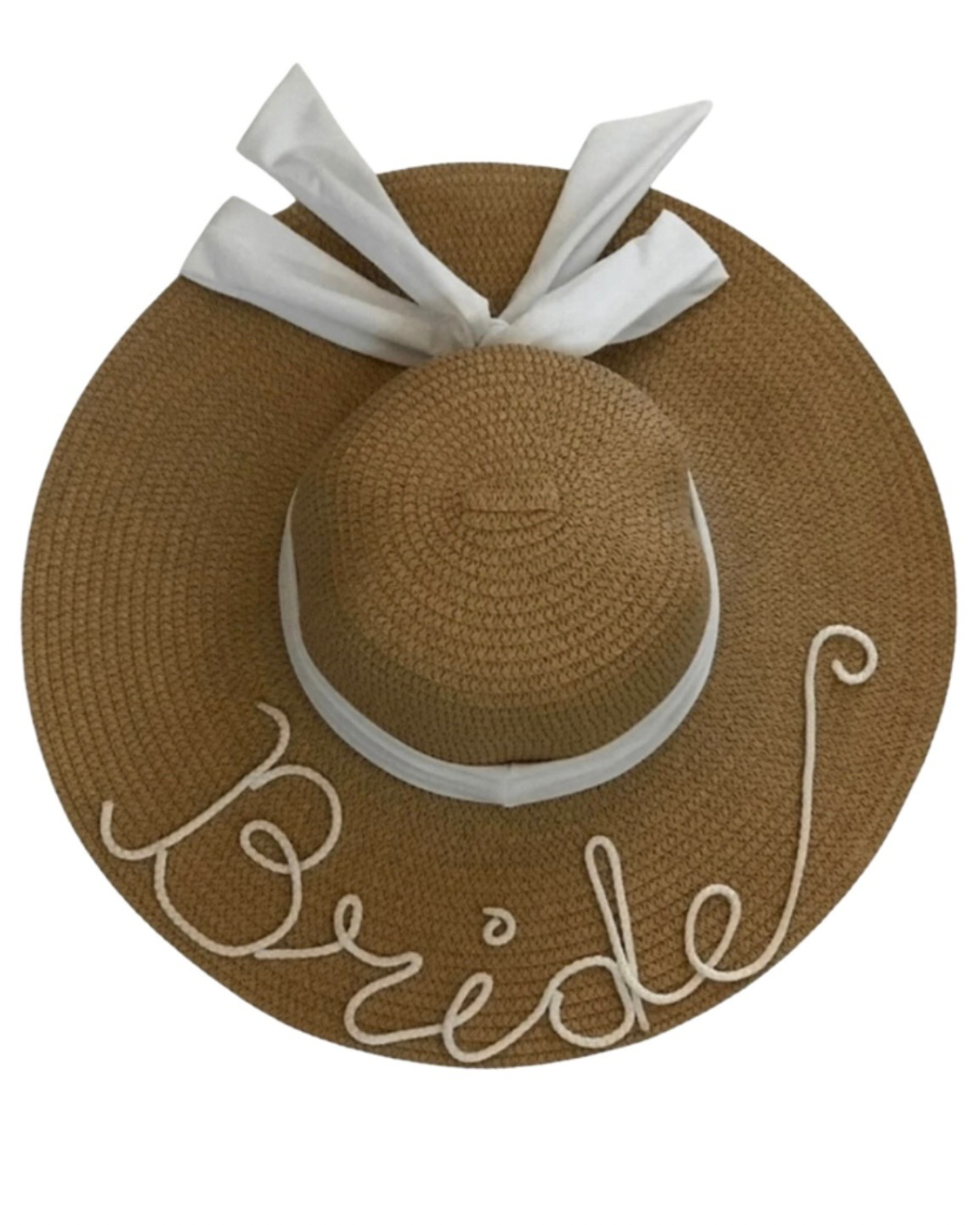 Sombrero playero de ala ancha con listón con moño en el centro.                      Entrega 2 a 5 días hábiles.