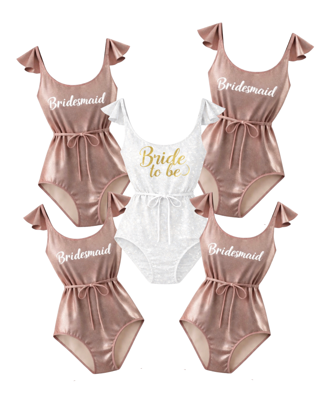 Traje de baño de tirantes ajustables con olanes y fajito en cintura.